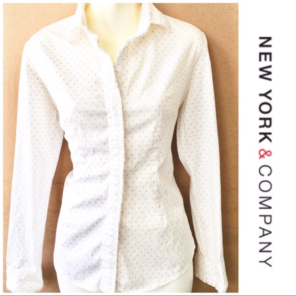 New York & Company Tops - 💚 RESERVED New York & Company Polka Dot Shirt